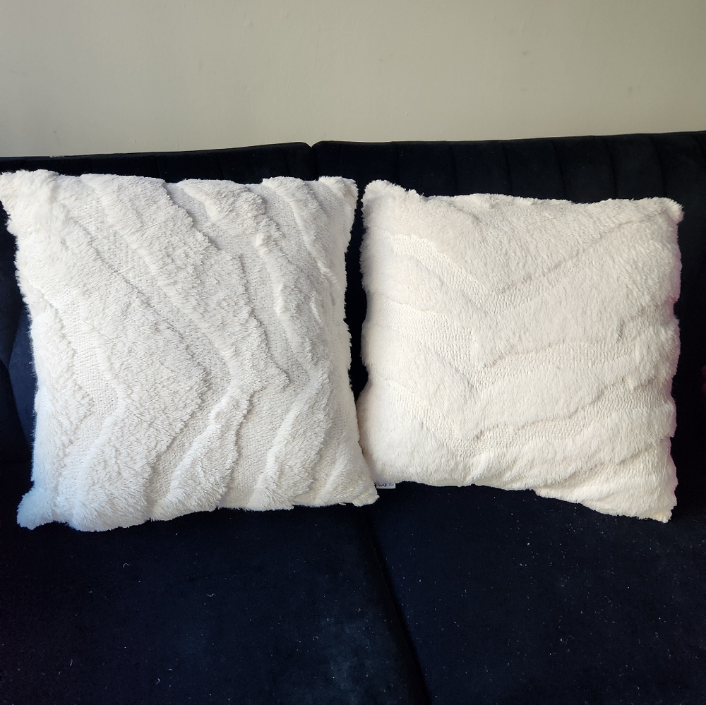 Warisi Soft White Plush Pillow Set/Accent Pillows